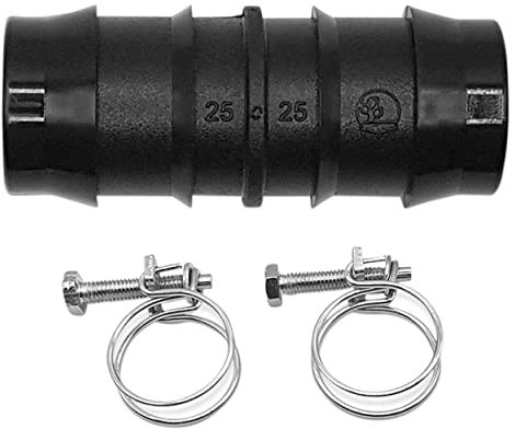 MYPURECORE YOU AT THE CORE Hose Pipe Connector Set – 25mm Pond 2 Wire Clips Joiner Adjustable Clamps Screw Fitting Standard 25-29mm Diameter Size. by MYPURECORE, Black