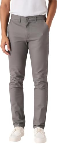 JMOJO Chinos Trousers Men – Slim Fit Wrinkle Resistant Stretch Cotton Pants – Smart Casual Wear for Office, Travel & Weekend Dark Grey