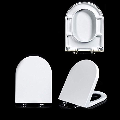 WC-Sitze mit Absenkautomatik, wei, Schnellverschluss, verstellbare Scharniere, Befestigung Oben/unten, Toilettendeckel, antibakterielles Pp-Material-V-1