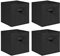 NICEME Foldable Cube Storage Unit Boxes, Non-Woven Fabric Storage Boxes Set, Clothes Drawers for Shelves, 26.5x26.5x28 cm (Black, Set of 4)
