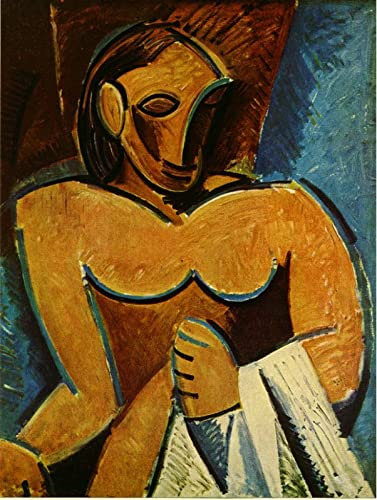 DTAUPREB DIY Ölgemälde für Erwachsene Kinder Akt mit Handtuch Pablo Picasso Malen nach Zahlen mit Pinseln und Acrylpigment auf Leinwand
