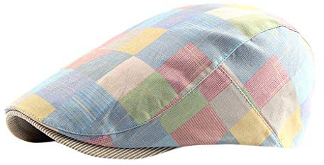 Generisch Mens Flat Mesh Summer Hat Warm Classic Newsboy Cap Unisex Beret Peaked Cap Herren Baumwolle Vintage Flat Cap Cotton Flat Gatsby Newsboy Driving Hat