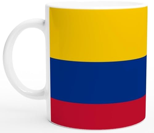Taza con la bandera de Colombia. Taza de cerámica de 325 ml. Taza bandera colombiana.