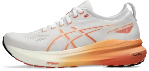 Asics Damen Gel-Kayano 31 Sneaker, Weiß Verblasstes Orange, 41.5 EU