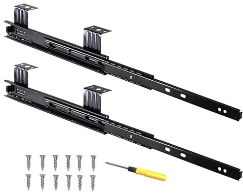 240mm 290mm Tastaturauszug Teleskopschienen, 1 Paar/Tragkraft 40 Kg, Für Schublade Oder Tastaturablagen Untertisch-Montage Führungsschienen, 3-teiliges Schubladenauszüge Vollauszug
