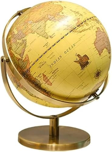 Geografische Globen,um 720°drehbarer pädagogischer Weltglobus mit Legierungsbasis,leicht zu lesende geografische Informationen,Desktop-Globus für Kinder und Erwachsene,Studio (Farbe: A,Größe:
