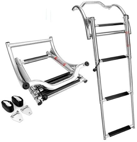 Generic 3 Step Stainless Steel Telescoping Rib Ladder