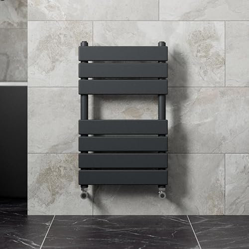 Radiant Living Flat Panel Heated Towel Rail Radiator Bathrooms Wall Mounted Anthracite Grey 650 x 400mm