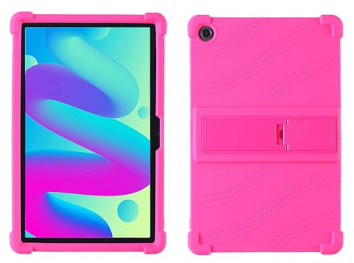Funda para tablet TCL Tab 10L 10.1 pulgadas 8491X, apta para niños, funda de silicona suave ajustable con soporte para TCL Tab 10L 10.1 pulgadas 2022 (rosa)