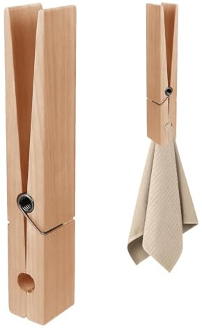 Pinza grande para ropa, pinzas de madera gigantes, pinzas gigantes para la ropa, pinzas de madera grandes, pinzas de madera resistentes, soporte para toallas de baño, lavandería, cocina, sala de estar