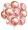 KOBOKO Luftballons Rosegold Set, 10 Stücke Rosegold Luftballons Konfetti Luftballons Geburtstag Deko, Partydeko Luftballons Rosa Geburtstag Mädchen, Rosegold Metallic Helium für Luftballons Hochzeit