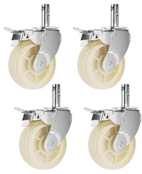 RAABYU Lenkrolle, Industrie-Schwerlastrolle, 6 Zoll, Durchmesser 150 mm, Schaftdurchmesser 3,3 cm, Schaftlänge 8 cm, Nylon und Gerüst für Baustellen, Gerüstschlepper