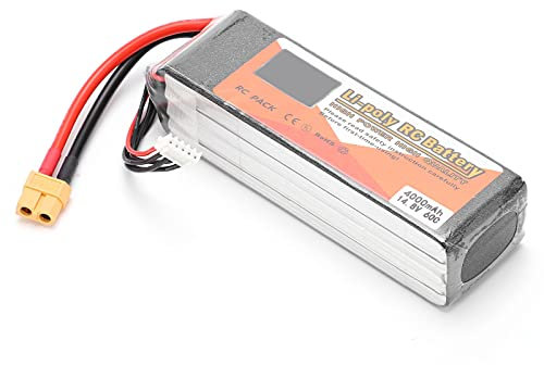 Batterie Lipo de Voiture RC, Batterie au Lithium 14.8V 4000mAh 4S 60C avec Prise XT60 pour Drones D'hélicoptère de Bateau de Voiture RC