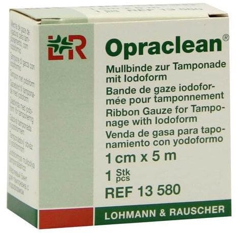 OPRACLEAN Mullbinde z.Tampon.m.Jodoform 1 cmx5 m 1 St