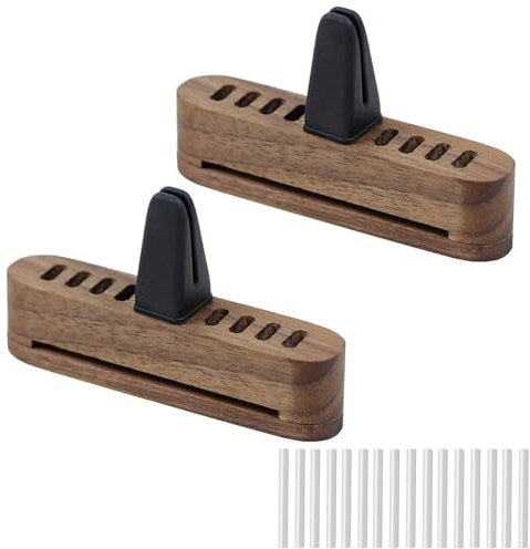 Auto Diffuser für Ätherische Öle 2 Stück Walnussholz Auto Parfüm Diffusor Auto Duft Holz Auto Walnussholz Duft Holzs Auto Lufterfrischer Holzs Mit Nachfüllauflagen für Mehr Fahrspaß und Fahrfreude