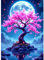 GDYEEH 5D Arbre de Vie Peinture Diamant Painting Kit, DIY Lune Art du Diamant Complet Kits, Pays des Rêves Diamond Art Kits Strass Point de Croix Painting pour Adultes Débutants Maison Décor 30x40cm