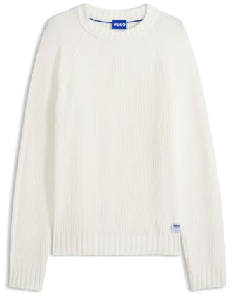HUGO Mens Sonnee Relaxed-fit Cotton Sweater with Raglan Sleeves