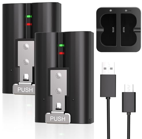 Quick Release Battery for Ring, JYJZPB 7200mAh 3.65V Rechargeable Battery Pack for Ring Doorbell Camera 2/3/3+/4, Stick Up Cam (2nd & 3rd Gen) and Spotlight Camcorder - 2 Pack with Charger Station