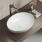 EMKE Lavabo Ovale, 52x39,5x13cm, Bianco Lucido, Ceramica, Montabile, Ideale per Bagni Piccoli e WC Ospiti