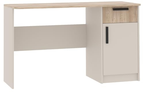 Marmex Grant G11C - Schreibtisch mit Regal, Schülerschreibtisch mit Schublade und Schrank, praktischer und funktioneller Kinderschreibtisch Cashmere