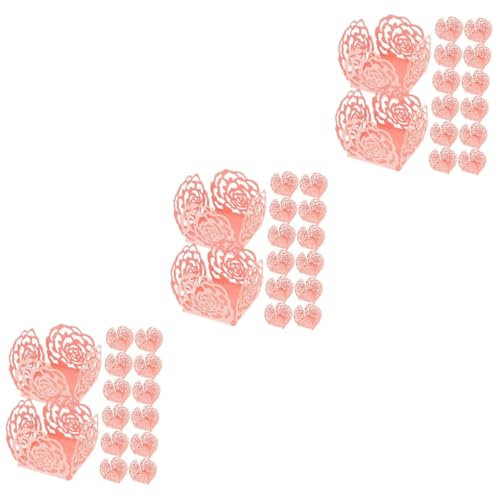 Gatuida 3 Set Vassoio Di Cioccolato Favore Fodera Per Cupcake Pirottini Quadrati Per Cupcake Pirottini Per Cupcake Ricoperta Di Cioccolato Fodere Cannucce Festa Pop Carta Rosa 100 Pezzi*3
