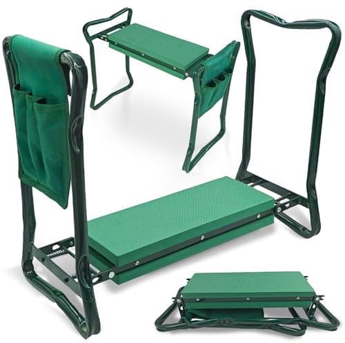 SEVERNO Garden Klappbarer Gartenknieschoner und Hocker, 3-in-1 Design, 60 x 27 x 49 cm, Grün
