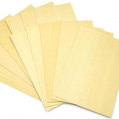 Lindenholz Furnier Set – 4-5 Blätter Echtholz Linde | 0,2qm Holzfurnier für Modellbau, Intarsien, Basteln & DIY | Naturholz dünn flexibel