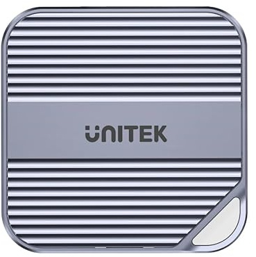 UNITEK M.2 NVMe SSD Enclosure, USB-C 10Gbps, Magnetic Storage Case, Aluminum Alloy, Space Grey, 59x59x13mm, Windows/Mac/Linux Compatible
