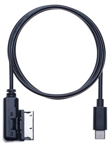 Aputoxz Adaptateur audio MP3 AMI vers USB-C for Audi A3 A4 S4 A5 S5 S6 A8 S8 A8-L Q3 Q5 Q7 TT R8, VW Jetta, Golf Mk6 et Touareg (1,63 pi) ; lecture musicale uniquement, sans charge.