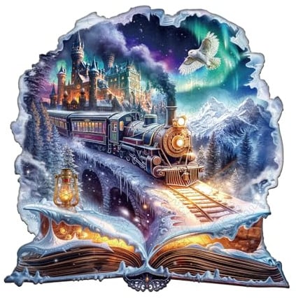 KaayeeWood Holzpuzzle Erwachsene,Magischer Schneepflug Holzpuzzle,Einzigartige Wooden Puzzle Mit Geschenkbox,Geschenke für Kinder und Erwachsene(200 Stück,29 * 29cm)