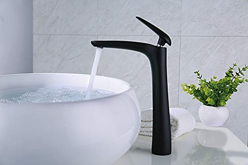 HTTGDGDH New Brass Tall Black Spray Paint Bathroom Basin Faucet Bath Sink Tap Crane Torneira Cold And Hot Water Mixer