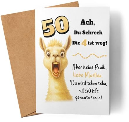 Kiddle-Design Karte zum 30. Geburtstag - Personalisiert mit Namen - Lustiger Spruch ACH du Schreck, die 2 ist Weg - Geburtstagskarte für Männer & Frauen 30 Jahre - Glückwunschkarte
