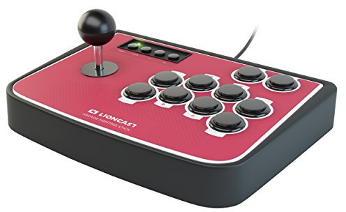 Lioncast Arcade Fighting Stick Controller Joystick with Programmable Buttons, Sanwa, Turbo / Rapid Mode and Rubber Feet for PC / Sony PlayStation (PS2, PS3)