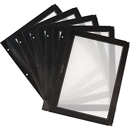 Securit Wood-Range A4 Menükarteneinsätze für doppelseitigen 5er. Satz, Schwarz
