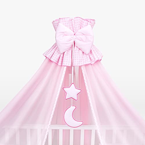 Lussuoso lettino a baldacchino/zanzariera da 480 cm (solo rosa luna)