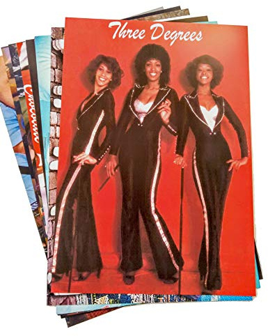70s Party Decorations Pack of Ten 70s Stars and Bands Posters A4 Size