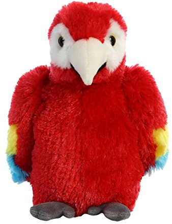 Aurora, 31738, Mini Flopsie Scarlet Macaw Parrot, 8In, Soft Toy, Red