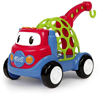 Bright Starts, Oball Go Grippers Spielzeug Abschleppwagen aus flexiblem, robustem und leicht greifbarem Material, mit Hebebühne