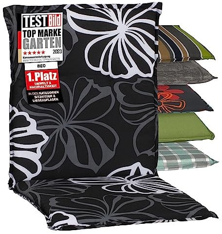 Beo Niedriglehner Auflagen UV-beständig Barcelona | Made in EU nach Öko-Tex Standard | Waschbare Stuhlauflage Niedriglehner | Atmungsaktive Auflagen Niedriglehner in Mehrfarbig