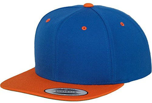Flexfit Unisex Classic Snapback 2-tone Cap Kappe, Royal/Orange, Einheitsgröße EU