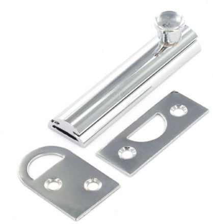 Chrome - Sliding Bolt Flat Cabinet Door Cupboard Slide Bolt Dovetail 63mm