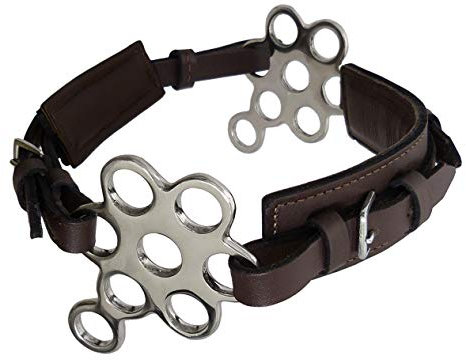 Hackamore Flower - Zaum Reithalfter aus Leder mit Edelstahlbeschlag und Polsterung - Unisize