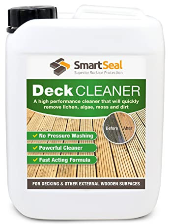 SmartSeal Deck Cleaner - Powerful And Efficient Composite Decking Cleaner & Fence Cleaner- No Pressure Washing - Concentrated Formula Decking Cleaner for Wood - Removes Algae Easily! (5 Litre)