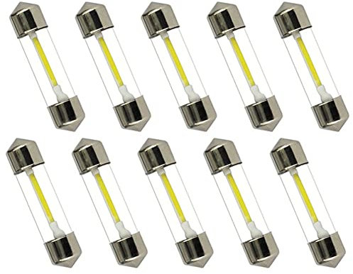 TABEN 31mm Lampadina LED a Festone COB Chipset Vetro C5W DE3175 DE3021 DE3022 3175 LED Porta Laterale per Auto Luce di cortesia Cupola Interna Mappa Lampadine da Lettura a LED (Confezione da 10)
