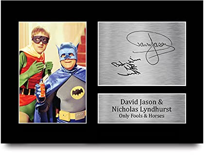 HWC Trading David Jason and Nicholas Lyndhurst Gift Signed A4 Printed Autograph Only Fools and Horses Gifts Del Boy Rodney Trotter Print Photo Picture Display