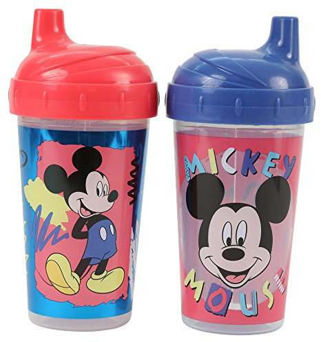 Disney Mickey Mouse - Vasos para sorber con boquilla dura, multicolor, 2 unidades
