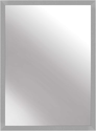 nielsen HOME Wandspiegel, 50 x 70 cm, Holz (MDF), Silber Glanz, Spiegel für alle Wohnbereiche, Hoch- & Querformat, anpassbare Aufhänger, Oslo