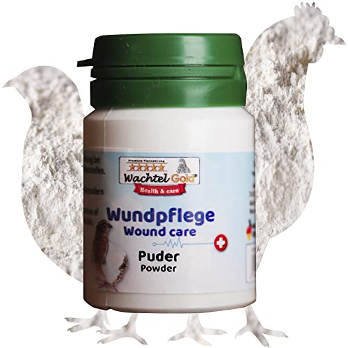 federgold Wundpflege-Puder 15g für Wachteln & Hühner | Wundpflege-Puder mit Klinoptilolith – bindet Feuchtigkeit, unterstützt Hautschutz & Regeneration bei Geflügel