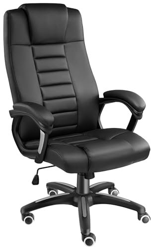 TecTake® Chaise de Bureau Gaming Pivotante - Fauteuil Ergonomique Avec Accoudoirs, Appui-tête et Assise Rembourrés - Roulettes Pour Télétravail