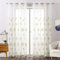 MIULEE Vorhänge mit Florales Stickerei, Gardinen Weiß mit Grün Muste für Wohnzimmer, Schlafzimmer Vorhang Transparent mit Ösen, 2er Set Voile Blumen Durchsichtig Vorhänge, Jeder H 245 X B 140cm